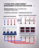 3 Phase DIN Rail Adjustable Over & Under Voltage Current Protector Relay 63A/100A (SYN/ASYNC)