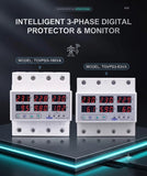 3 Phase DIN Rail Adjustable Over & Under Voltage Current Protector Relay 63A/100A (SYN/ASYNC)