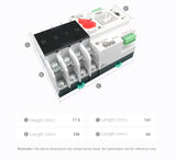 TOMZN DIN Rail Automatic Transfer Switch (ATS) 2P/4P 125A Dual Power Auto Changeover Switch for Generator & Solar Backup