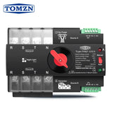 TOMZN DIN Rail Automatic Transfer Switch (ATS) 2P/4P 125A Dual Power Auto Changeover Switch for Generator & Solar Backup