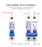 AC Mini Circuit Breaker (MCB) TOB1-63H 2P/4P 63A C Curve 230/400V 50/60Hz DIN Rail Protection