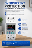 Tomzn 63A Smart WiFi Breaker – 10-in-1 Voltage, Current, Leakage Protection & Power Monitoring